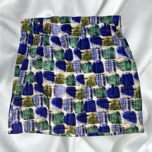 Banana Republic blue and green geometric mini skirt - Picture 3 of 4